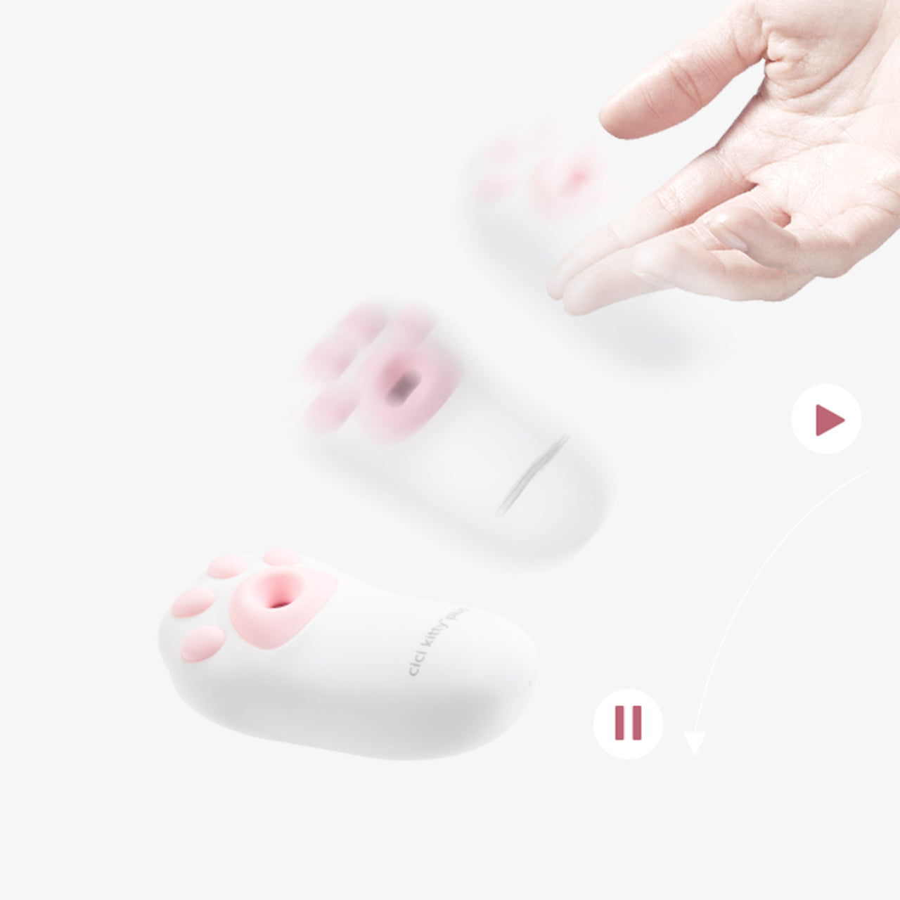 OTOUCH CICI KITTY vibrator being held in hand showing size and design