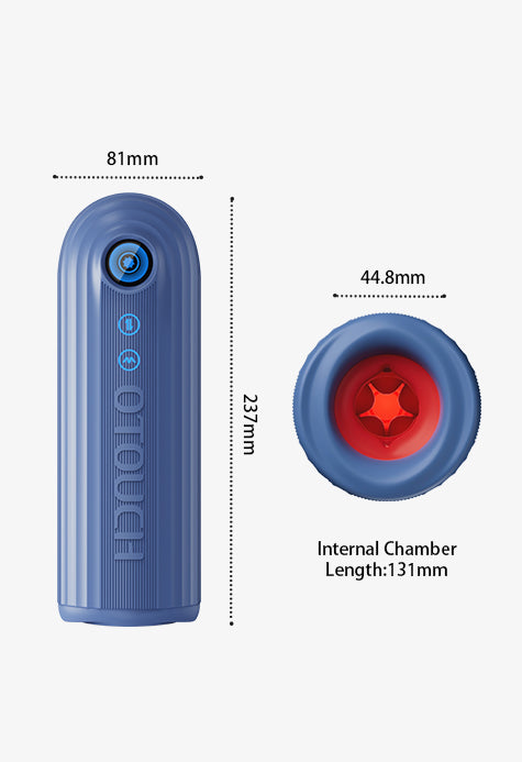 OTOUCH Submarine male masturbator size chart showing full product length and dimensions.